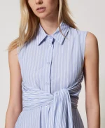 Sales TWINSET LONG STRIPED DRESS WITH BOW