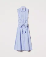 Sales TWINSET LONG STRIPED DRESS WITH BOW