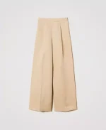New collection TWINSET LINEN BLEND PALAZZO TROUSERS