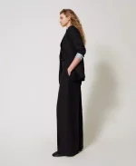 New collection TWINSET LINEN BLEND PALAZZO TROUSERS
