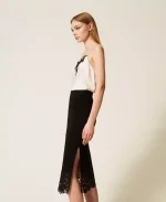 New Collection TWINSET KNIT MIDI SKIRT WITH LACE