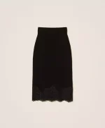 New Collection TWINSET KNIT MIDI SKIRT WITH LACE