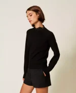 New Collection TWINSET TURTLENECK JUMPER WITH LACE