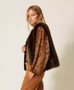 New collection TWINSET SLEEVELESS FAUX FUR COAT WITH BUTTONS
