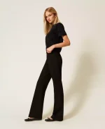 New Collection TWINSET FLARED TROUSERS WITH OVAL T BUCKLE