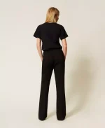 New Collection TWINSET FLARED TROUSERS WITH OVAL T BUCKLE