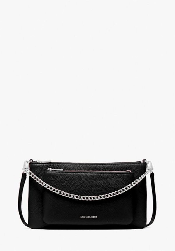 New collection MICHAEL KORS JET SET MEDIUM PEBBLED LEATHER CONVERTIBLE CROSSBODY BAG