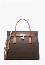New collection MICHAEL KORS HAMILTON MODERNE LARGE SIGNATURE LOGO SATCHEL