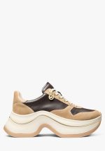 New collection MICHAEL KORS ARLA LEATHER AND SUEDE TRAINER