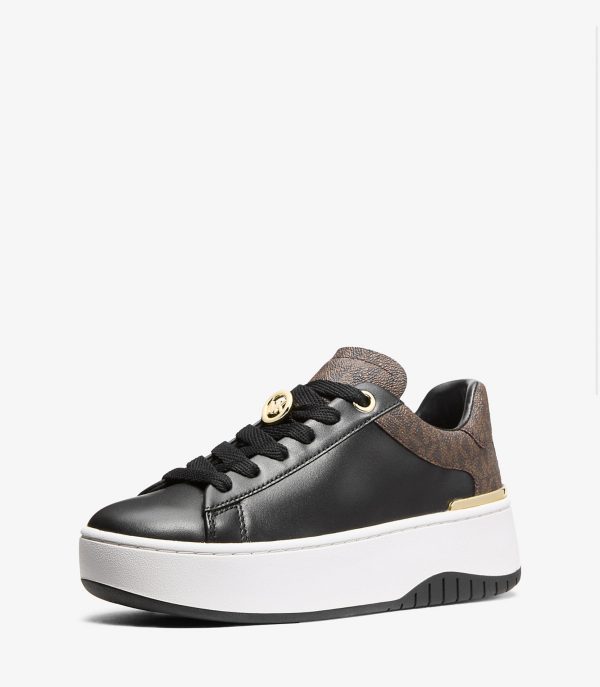 New collection MICHAEL KORS DOTTIE LEATHER AND SIGNATURE LOGO SNEAKER