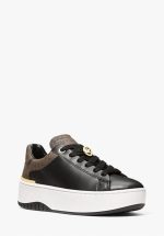 New collection MICHAEL KORS DOTTIE LEATHER AND SIGNATURE LOGO SNEAKER