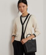 New Collection LAUREN RALPH LAUREN CAMERYN PEBBLED LEATHER SMALL TOTE BAG