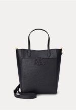 New Collection LAUREN RALPH LAUREN CAMERYN PEBBLED LEATHER SMALL TOTE BAG