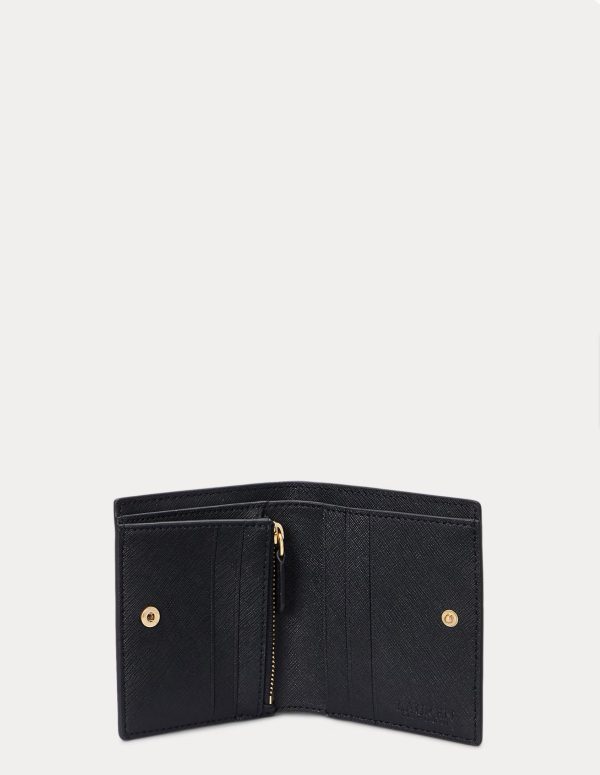 New Collection LAUREN RALPH LAUREN CROSSHATCH LEATHER COMPACT WALLET