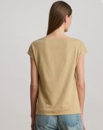 New collection LAUREN RALPH LAUREN EMBROIDERED LOGO COTTON JERSEY TEE