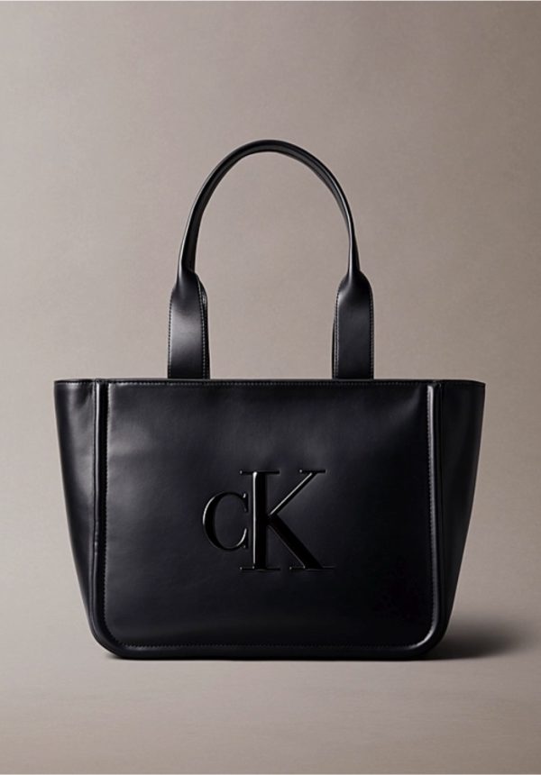 New collection CALVIN KLEIN JEANS EMBOSSED MONOGRAM LOGO TOTE BAG