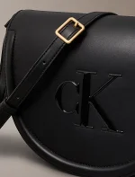 New Collection CALVIN KLEIN JEANS EMBOSSED MONOGRAM LOGO SADDLE BAG