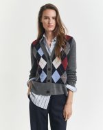 New collection GANT ARGYLE V NECK CARDIGAN