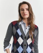 New collection GANT ARGYLE V NECK CARDIGAN