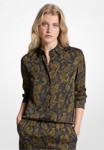 New collection MICHAEL KORS PAISLEY PRINT SATIN PAJAMA SHIRT