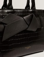 New Collection TED BAKER JJOSIA CROC EFFECT KNOT BOW CROSSBODY BAG