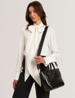 New Collection TED BAKER JJOSIA CROC EFFECT KNOT BOW CROSSBODY BAG