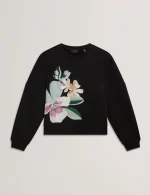 New collection TED BAKER BROOKLA PRINTED EMBROIDERED SWEATSHIRT