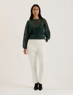 New collection TED BAKER NELLAY SHEER TEXTURED STRIPE BARREL SLEEVE JUMPER