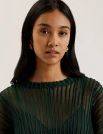 New collection TED BAKER NELLAY SHEER TEXTURED STRIPE BARREL SLEEVE JUMPER