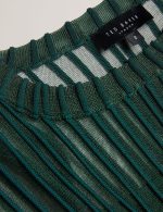 New collection TED BAKER NELLAY SHEER TEXTURED STRIPE BARREL SLEEVE JUMPER