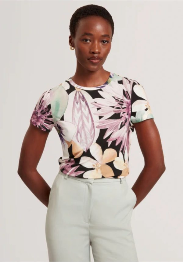 New Collection TED BAKER SAALMA PRINTED FITTED TEE