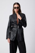 New collection AVANT GARDE FAUX LEATHER JACKET