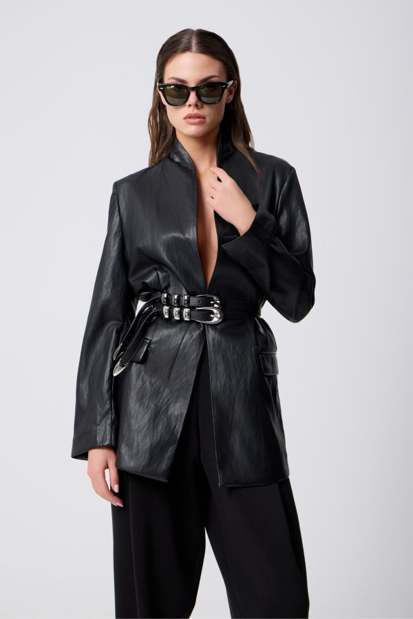 New collection AVANT GARDE FAUX LEATHER JACKET