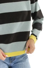 New Collection VICOLO CASHMERE BLEND STRIPED BOX SWEATER