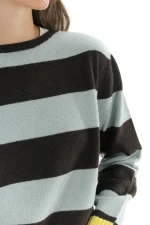 New Collection VICOLO CASHMERE BLEND STRIPED BOX SWEATER