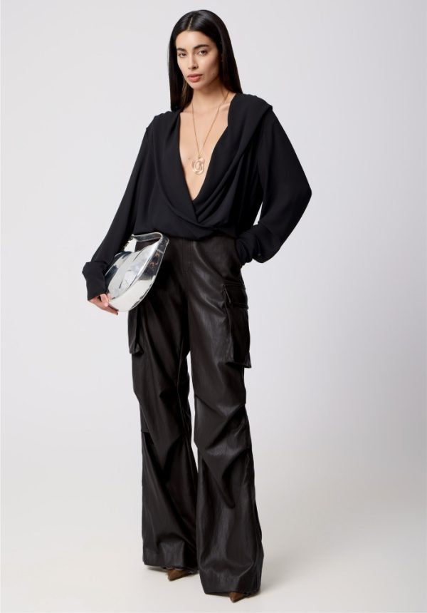 New Collection AVANT GARDE FAUX LEATHER CARGO PANTS