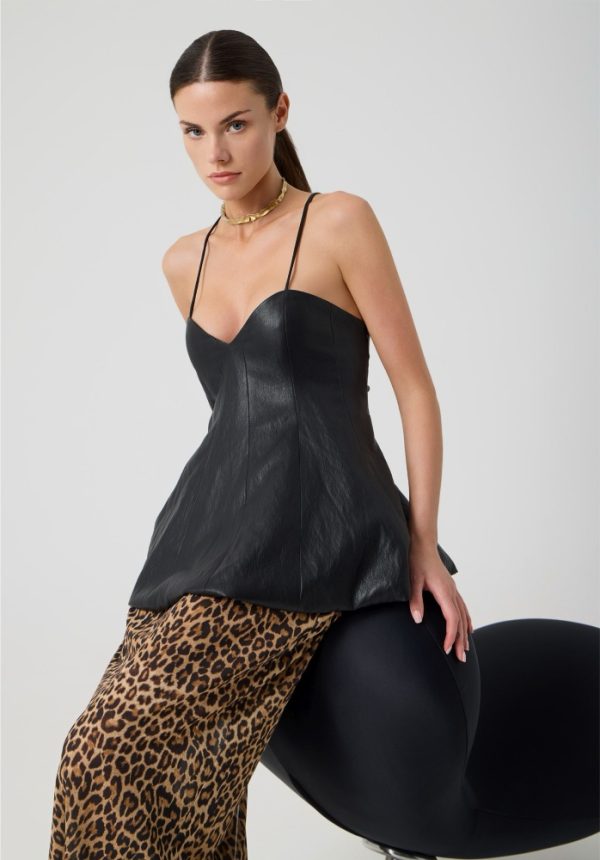 New Collection AVANT GARDE FAUX LEATHER TOP