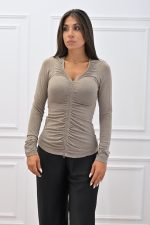 New collection C KONTOVA ZIP TOP BEIGE