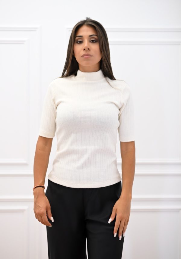 New collection C KONTOVA RIB KNIT WHITE TOP