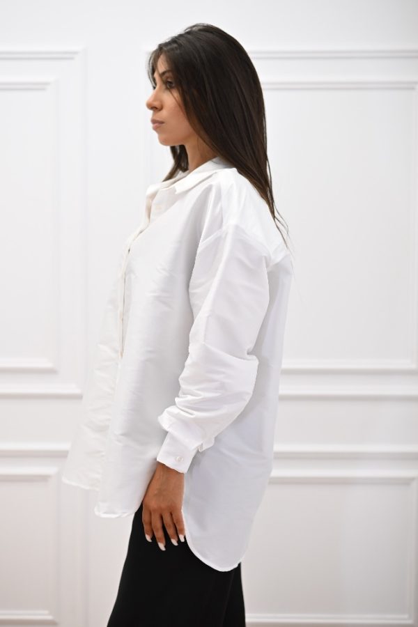 New Collection C KONTOVA WHITE TAFFETA SHIRT