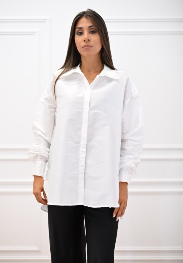 New Collection C KONTOVA WHITE TAFFETA SHIRT