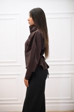 New collection C KONTOVA BROWN POPLIN VOLUMINOUS TOP