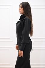 New Collection C KONTOVA BLACK POPLIN VOLUMINOUS TOP
