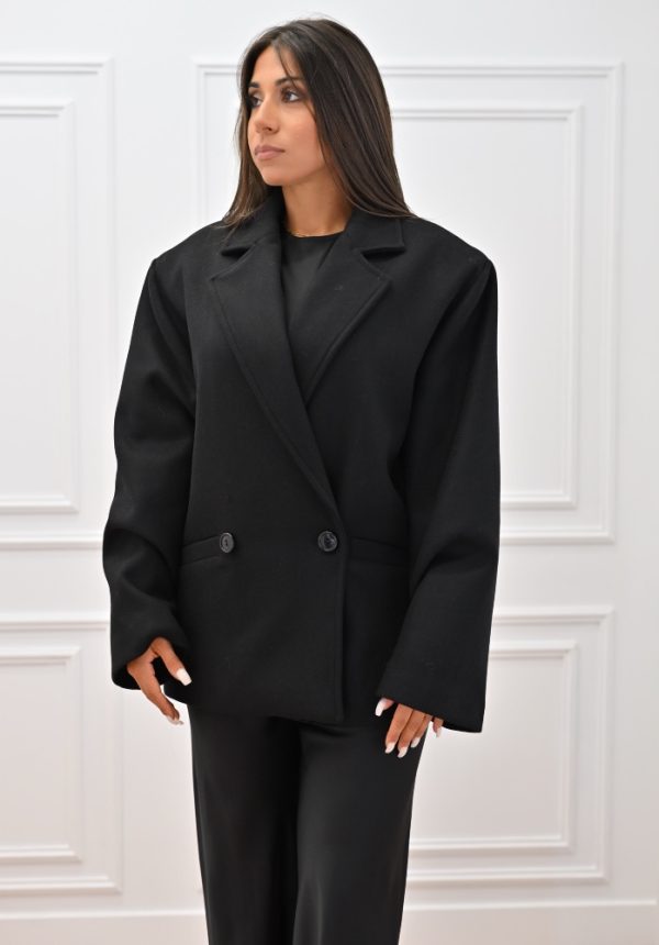 New Collection C KONTOVA WOOL BLEND JACKET BLACK