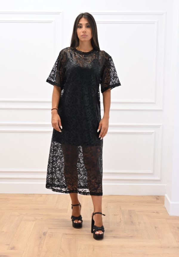 New Collection C KONTOVA BLACK LACE MIDI DRESS