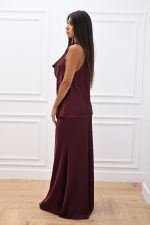 New Collection C KONTOVA SATIN DRAPE TOP AND SATIN LONG SKIRT