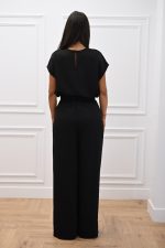 New Collection C KONTOVA BLACK PLEATED TOP AND BLACK WIDE LEG PANTS
