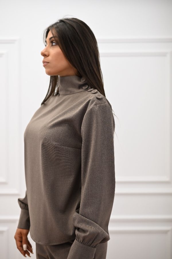 New Collection C KONTOVA BUTTON SHIRT TOP AND HIGH WAIST PANTS