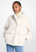 New Collection MICHAEL KORS BONE FAUX FUR JACKET