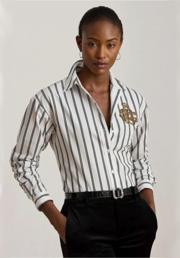 New Collection LAUREN RALPH LAUREN RELAXED FIT STRIPED COTTON SHIRT